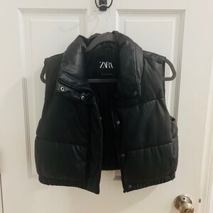 Zara Leather Croppd Vest